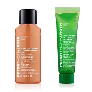 5/$25❣️Peter Thomas Roth Anti-Aging Cleansing Gel & Cucumber Gel Mask SAMPLE Duo